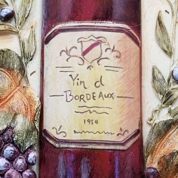 Tre Sorrelle wine wall hanging decor vintage approx 6 1/4" x 4 1/2" 3d - Picture 3 of 9